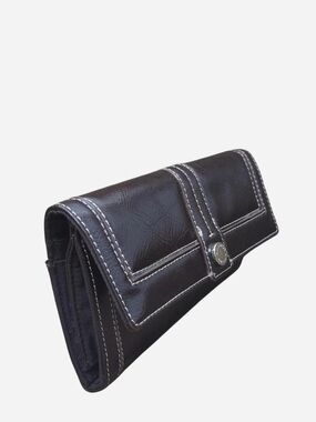 Nine &Co.  Black Wallet Vegan Leather Trifold Card/Checkbook Holders